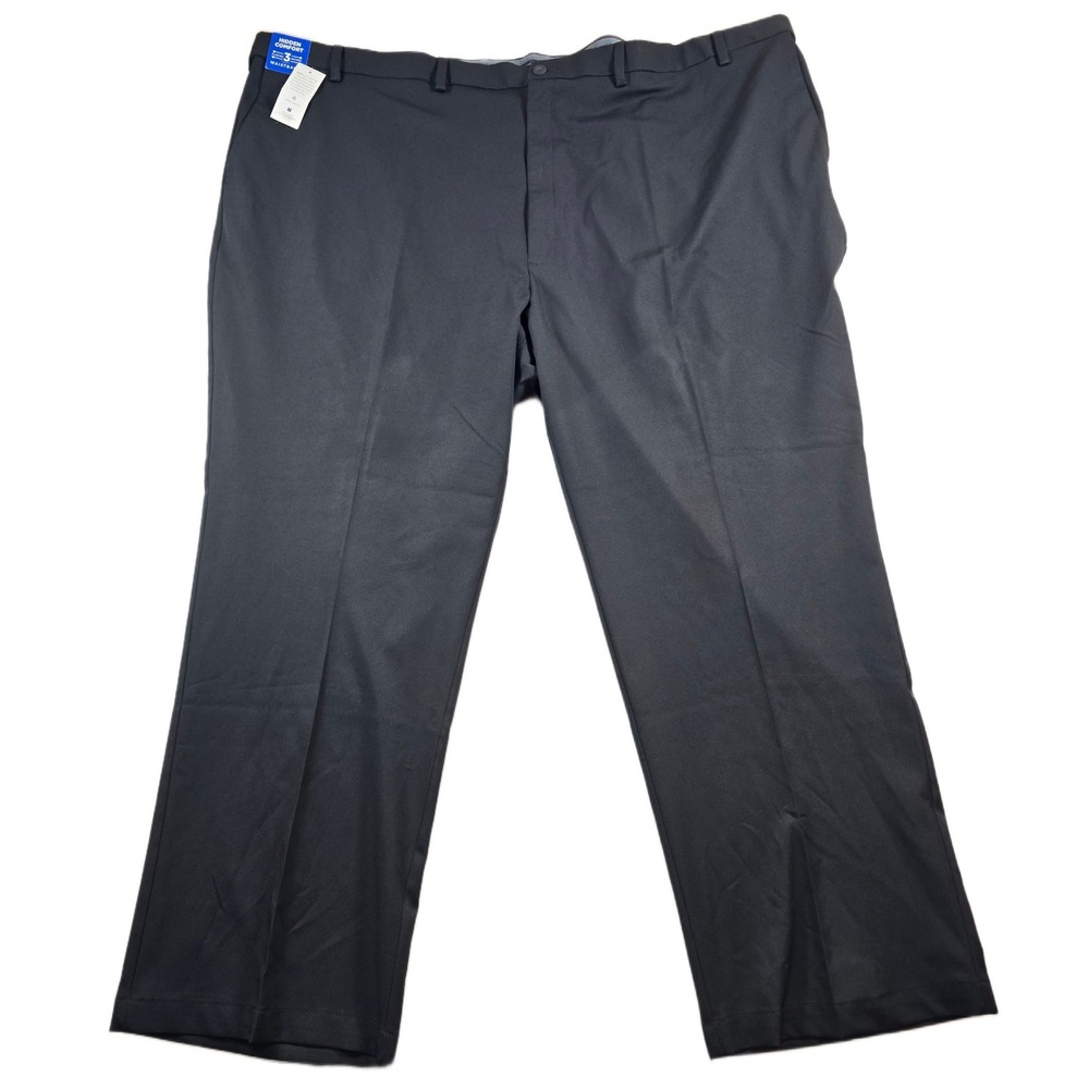 Haggar Performance Dress Pants Mens 58x31 Black Cool Right Flex NEW